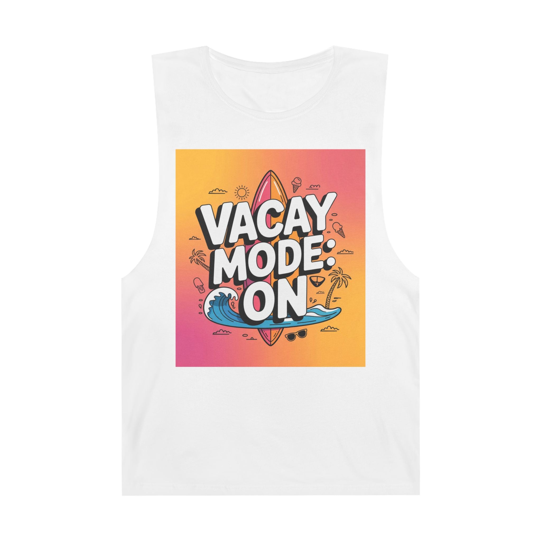Vacay Mode: On Tank Top, Unisex Summer Tank, Beach Wear, Vacation Apparel, Pool Party Shirt, Travel Gift